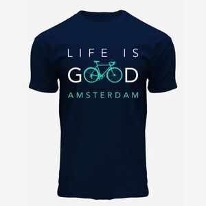Fox Life is Good Amsterdam T-shirt Navy in XL